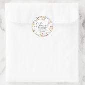 Sticker Rond Fleur sauvage Boho Floral Cheers Mariage Anniversa (Sac)