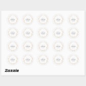 Sticker Rond Fleur sauvage Boho Floral Mariage (Feuille)
