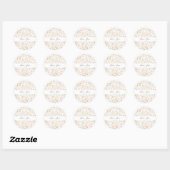 Sticker Rond Fleur sauvage Boho Floral Mariage (Feuille)