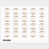 Sticker Rond Fleur sauvage Boho Mariage (Feuille)