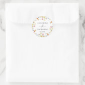 Sticker Rond Fleur sauvage Boho Wedding shower botanique (Sac)