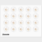Sticker Rond Fleur sauvage Bunny Rabbit Adresse de retour (Feuille)