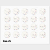 Sticker Rond Fleur sauvage chic Boho Mariage beige (Feuille)
