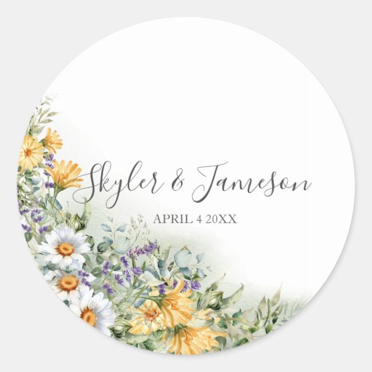 Sticker Rond Fleur sauvage coloré (Devant)