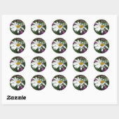Sticker Rond Fleur sauvage Daisy et Fireweed (Feuille)