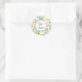 Sticker Rond Fleur sauvage d'aquarelle botanique classique (Sac)