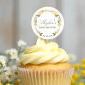 Sticker Rond Fleur sauvage d'aquarelle Florals Baby shower de c