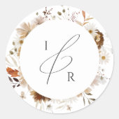 Sticker Rond Fleur sauvage d'automne Boho | Sceau d'enveloppe m (Devant)