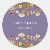 Sticker Rond Fleur sauvage de lavande Mariage Boho (Devant)
