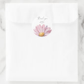 Sticker Rond Fleur sauvage de marguerite rose - Merci (Sac)