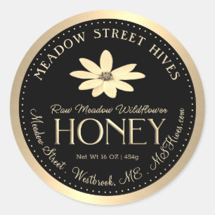 Sticker Rond Fleur sauvage de prairie miel fleur de soleil auto