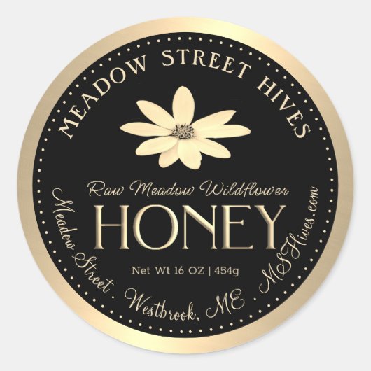 Sticker Rond Fleur sauvage de prairie miel fleur de soleil auto (Devant)