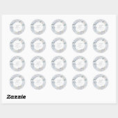 Sticker Rond Fleur sauvage d'hiver Elegant Baby shower Boho (Feuille)