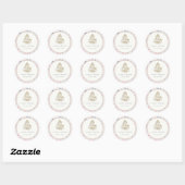 Sticker Rond Fleur sauvage d'or Blush Ganesh Mariage indien (Feuille)