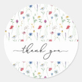 Sticker Rond Fleur sauvage élégant (Devant)