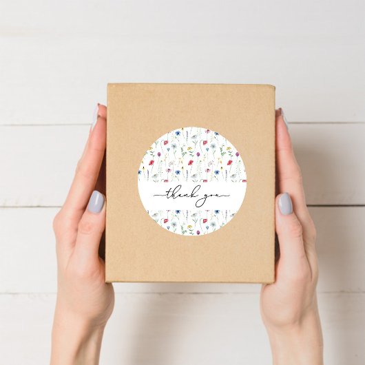 Sticker Rond Fleur sauvage élégant