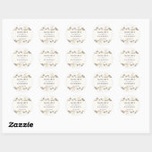 Sticker Rond Fleur sauvage en terre cuite Mariage Floral (Feuille)