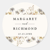 Sticker Rond Fleur sauvage en terre cuite Mariage Floral (Devant)