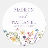 Sticker Rond Fleur sauvage Fleur Fleur Flore Jardin Mariage (Devant)