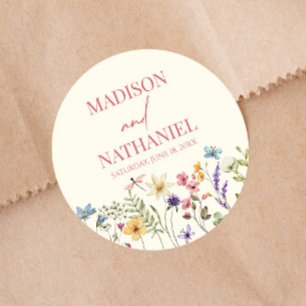 Sticker Rond Fleur sauvage Fleur Fleur Flore Jardin Mariage