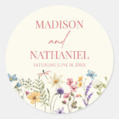 Sticker Rond Fleur sauvage Fleur Fleur Flore Jardin Mariage (Devant)