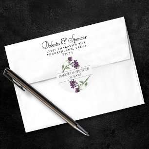 Sticker Rond Fleur sauvage Fleurs de jardin bohème violet pro