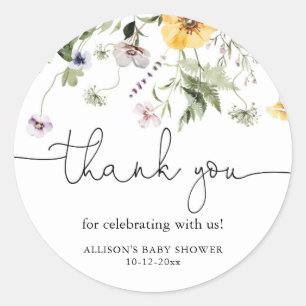 Sticker Rond Fleur sauvage florale de printemps lavande violett