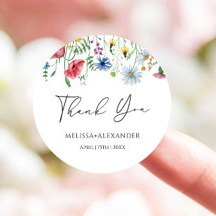 Sticker Rond Fleur sauvage Garden Florals Mariage