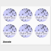 Sticker Rond Fleur sauvage Lavender Lilac Periwinkle Mariage (Feuille)