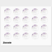 Sticker Rond Fleur sauvage lilas violet mariage faveur (Feuille)