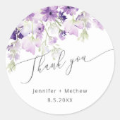 Sticker Rond Fleur sauvage lilas violet mariage faveur (Devant)