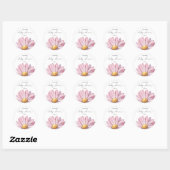 Sticker Rond Fleur sauvage marguerite rose - Baby shower (Feuille)
