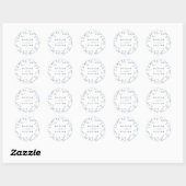 Sticker rond Fleur sauvage Mariage bleu classique (Feuille)