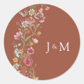 Sticker rond fleur sauvage Mariage classique (Devant)