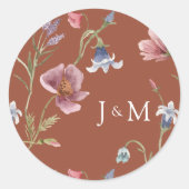 Sticker rond fleur sauvage Mariage classique (Devant)