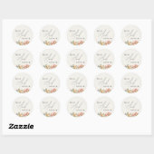 Sticker rond fleur sauvage Mariage de script class (Feuille)