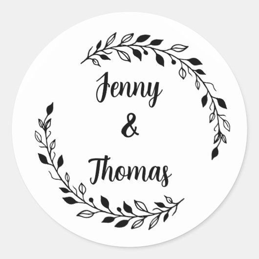 Sticker Rond Fleur sauvage Mariage rustique (Devant)