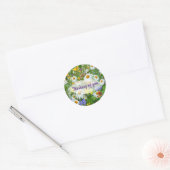 Sticker Rond Fleur sauvage Meadow Penser de vous Salutation Car (Enveloppe)