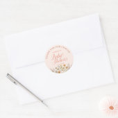 Sticker Rond Fleur sauvage Merci Boho Baby shower (Enveloppe)
