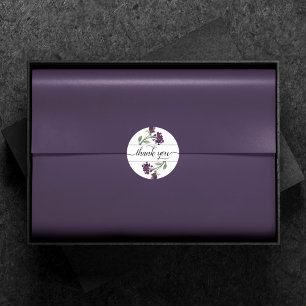 Sticker Rond Fleur sauvage Merci de fleurs de Bohême violet p
