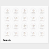 Sticker Rond Fleur sauvage monogramme confetti me jeter mariage (Feuille)