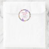 Sticker Rond Fleur sauvage papillon Anniversaire Merci (Sac)