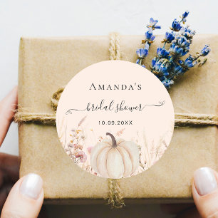 Sticker Rond Fleur sauvage pêche automne pêche citrouille douch