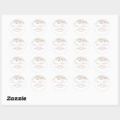 Sticker Rond Fleur Sauvage Remerciements Fête de Mariage Amour  (Feuille)