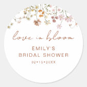 Sticker Rond Fleur Sauvage Remerciements Fête de Mariage Amour  (Devant)