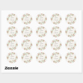 Sticker Rond Fleur sauvage rose Rose Spring Garland Mariage (Feuille)