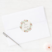 Sticker Rond Fleur sauvage rose Rose Spring Garland Mariage (Enveloppe)