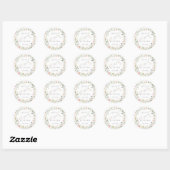 Sticker Rond Fleur sauvage Rustic Boho Floral Mariage (Feuille)