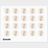 Sticker Rond Fleur sauvage Rustic Chic Bridal douche merci (Feuille)