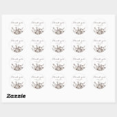 Sticker Rond Fleur sauvage Rustique Automne Meadow Wedding Favo (Feuille)